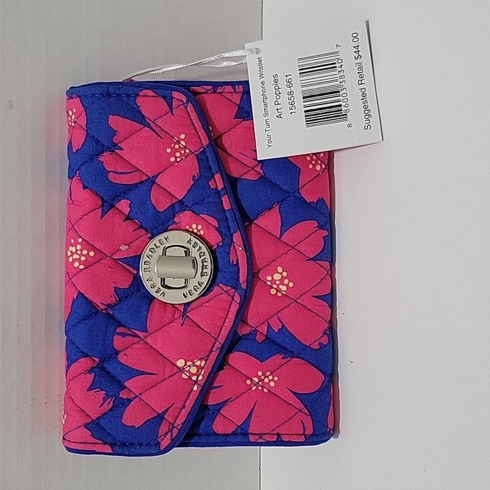 Vera Bradley Art Poppies smartphone wristlet wallet.. Nwt